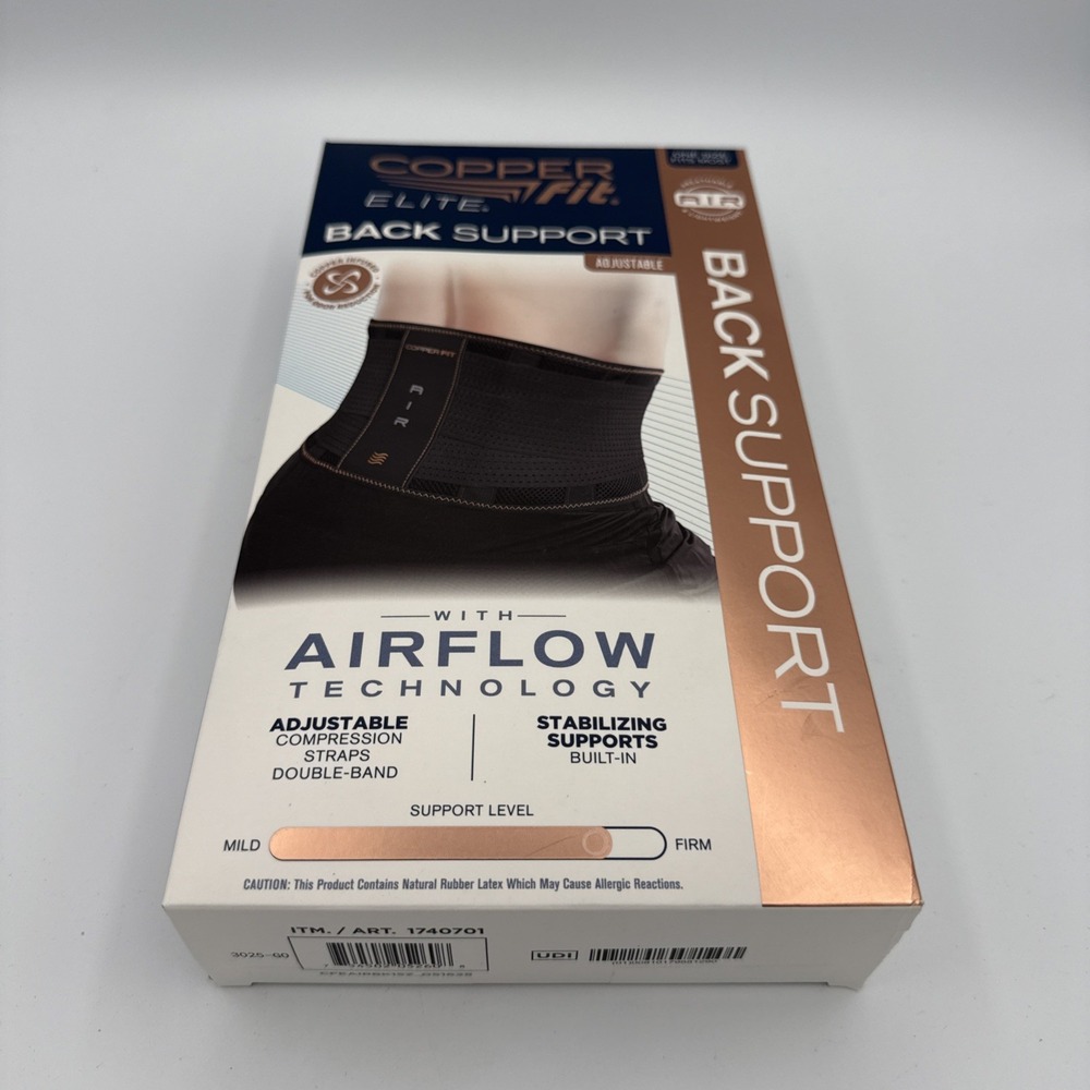 Copper Fit Elite Back Brace Support Air‎ Breathable Adjustable Lightweight